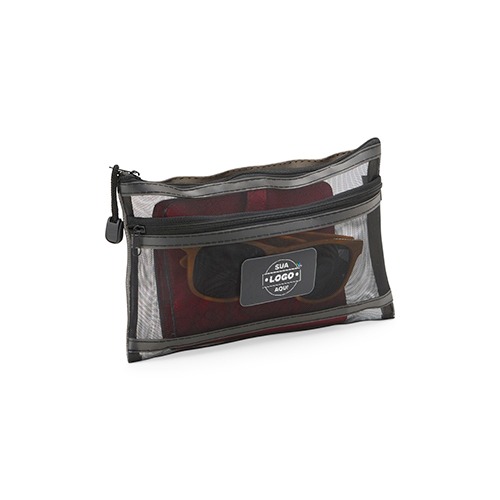 Desde maquiagens á materiais escolares, passando por itens de higiene pessoal e o que mais você quiser. Esse é o novo estojo feito em malha de nylon com 2 compartimentos, sendo um deles, o bolso frontal com zíper. E seu visual vazado, facilita a visualização dos itens em seu interior. Não esqueça mais nada, mas lembre-se desse estojo!

Alura: 13,5cm
Largura: 21,4cm

Medidas aproximadas para gravação (CxL): 3,5cm x 6cm